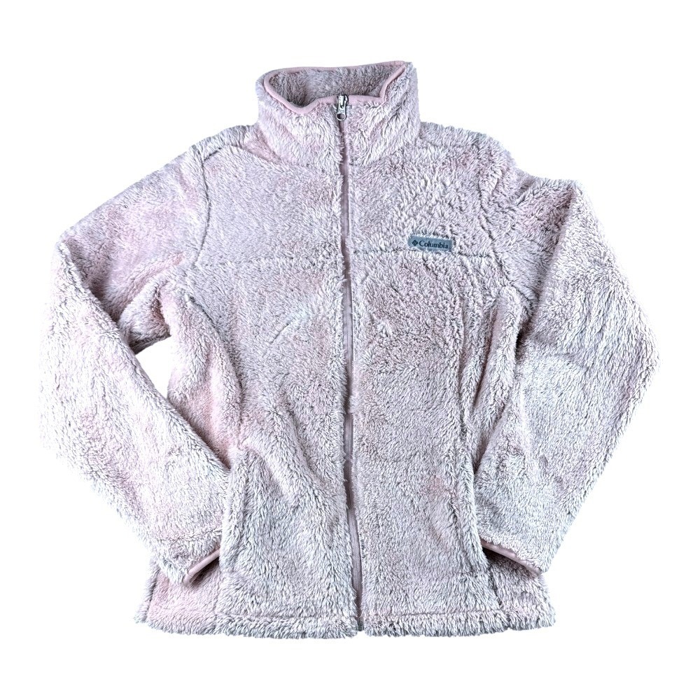 Columbia Fire Side II Sherpa Full Zip Jacket Mauve Pink Fleece Small Outdoorsy